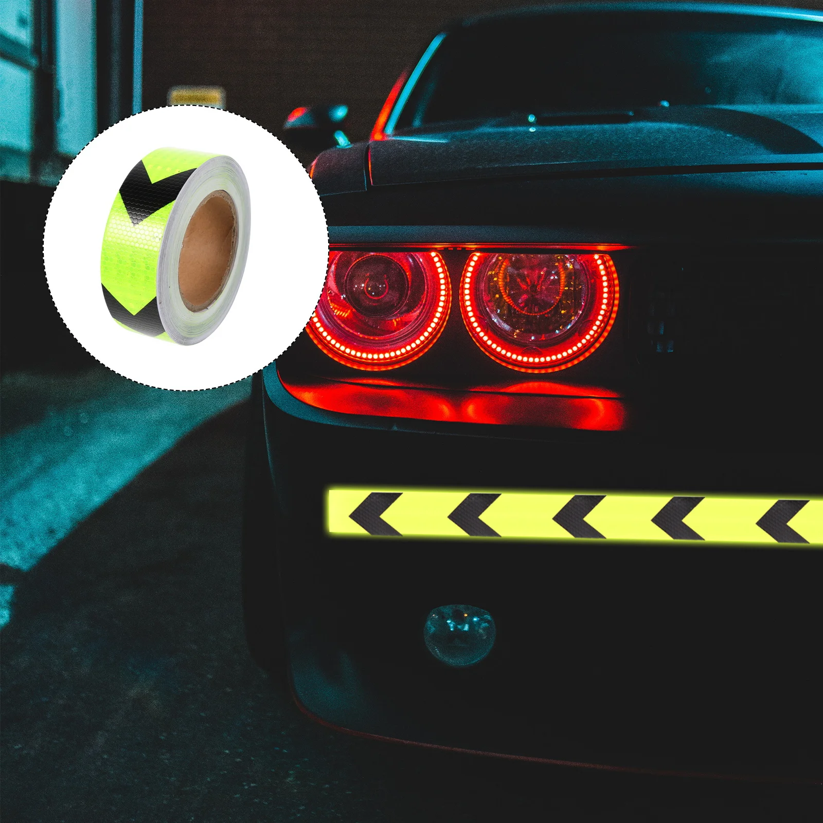 1 Roll Reflective Warning Tape Waterproof Fluorescent Luminous Safety Indicator For Vehicles Road Markings Home Use