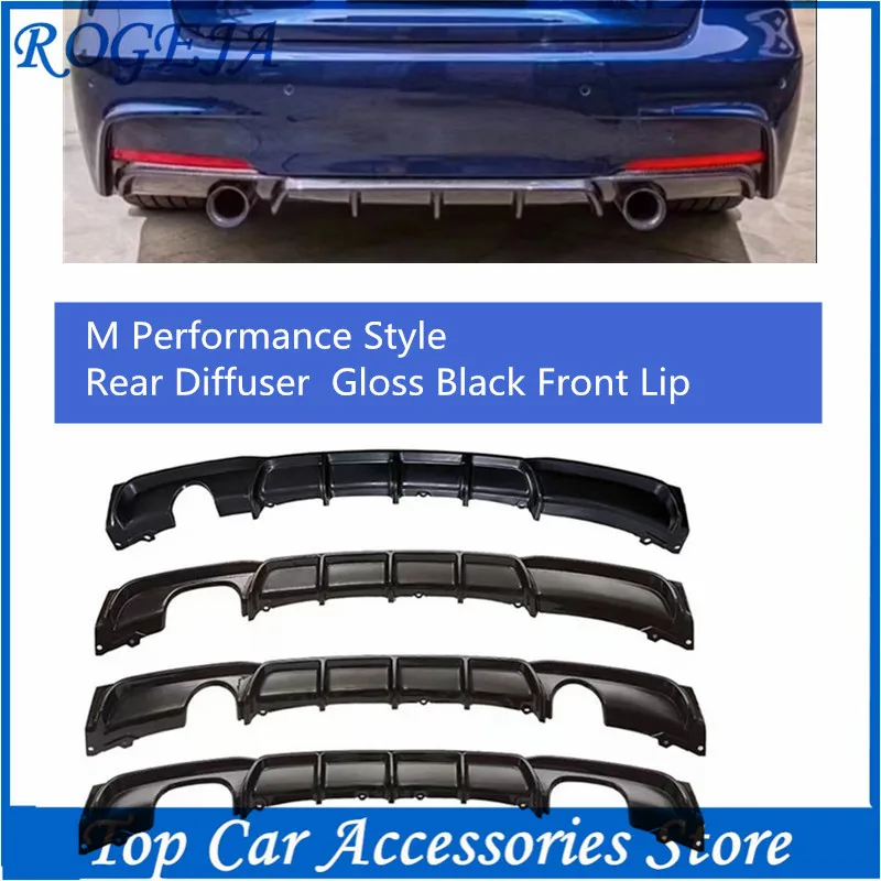 

M Performance Style Rear Diffuser Gloss Black Front Lip Trunk Spoiler for BMW 3 Series F30 F31 F35 2012-2019 M3 Sport