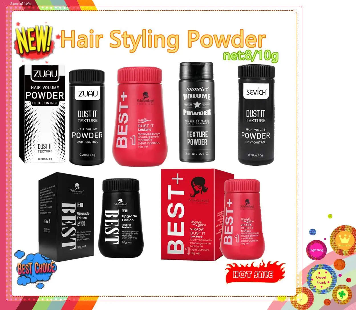 

8/10g Hair Mattifying Powder Increases Hair Volume Captures Haircut Unisex Modeling Styling Hair Powder