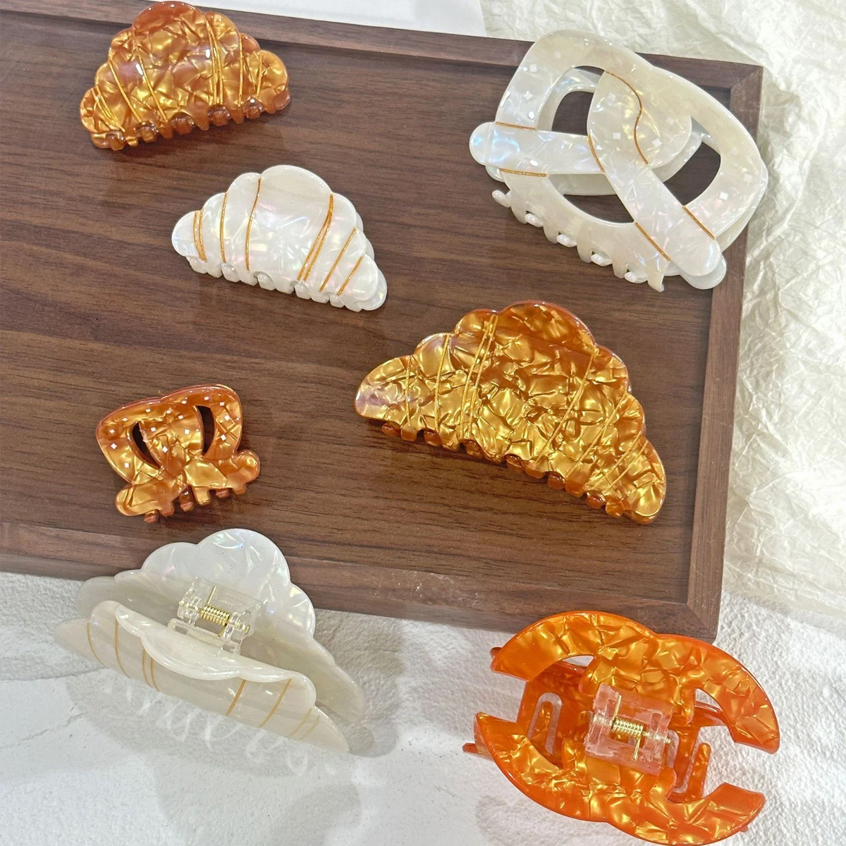 1 قطعة الكرواسون خمر القلوية عقدة المياه انتزاع كليب ، الراقية الكبيرة والصغيرة الكرواسون مشبك شعر الجزء الخلفي من الرأس أوبدو القرش كليب #3