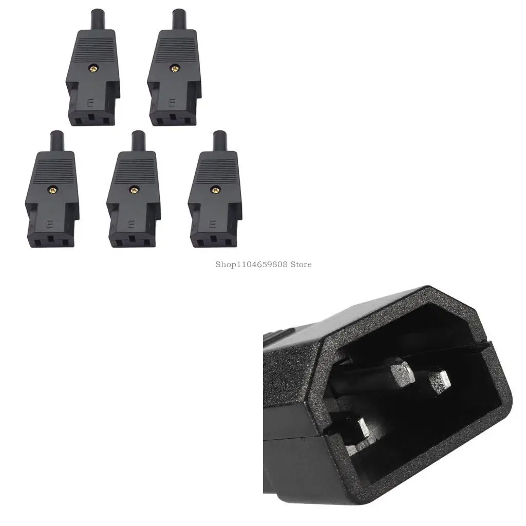 

Set of 5pcs Universal 3 Pin Terminals Power Plug Adapter IEC 320 C14 Male C13 Female Connectors for Various Applications