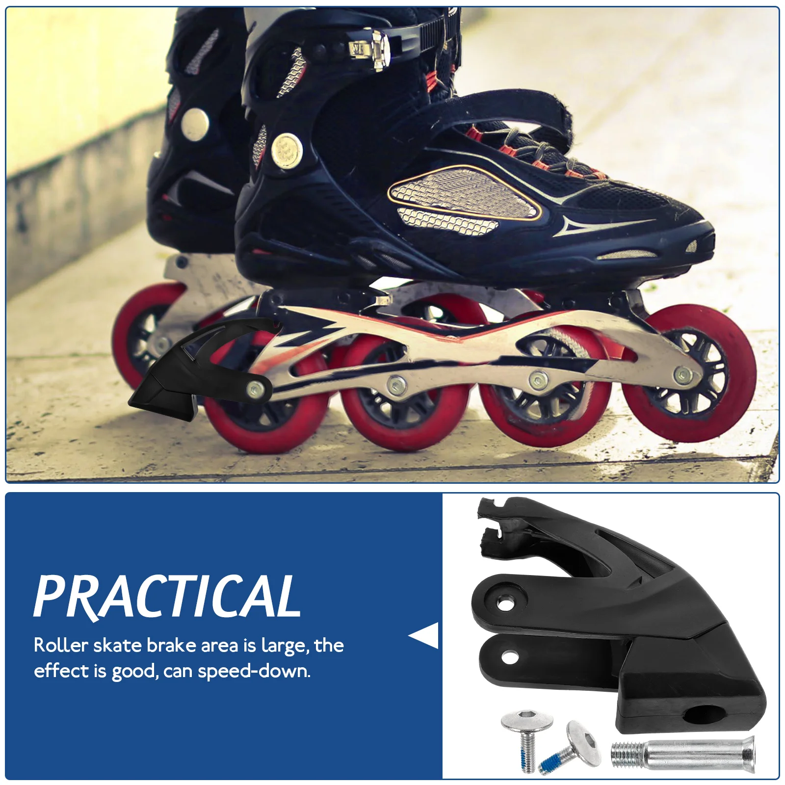 Dispositif de Frein à Roulettes pour Patins Adultes, Pièce de Rechange, Accessoires Non Nocturne, Coussretours en Caoutchouc, Stop pour Fourniture en Ligne, Homme