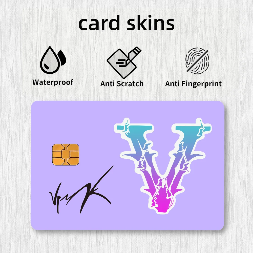 Fashion V-Vrunk Card Stickers Credit Card DIY Card Protector Stickers Waterproof Film Skin Cover