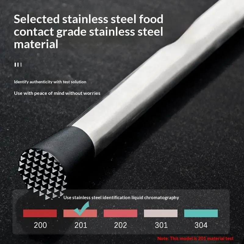 Fruit Lemon Muddle Pestle Bar Tools Stainless Steel Crushed Ice Hammer Multifunctional Popsicle Sticks Cocktail Swizzle Stick