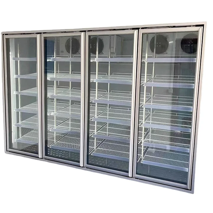 Jingu New Commerical Price Display Walk in Cooler Room With Shelves and Glass Door Cold Room Show Beverage Drink for Supermarket