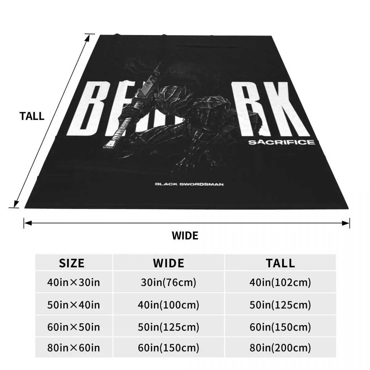 Japanese Anime Berserk Manga Blankets Soft Warm Flannel Throw Blanket Cover for Bed Travel Home Sofa