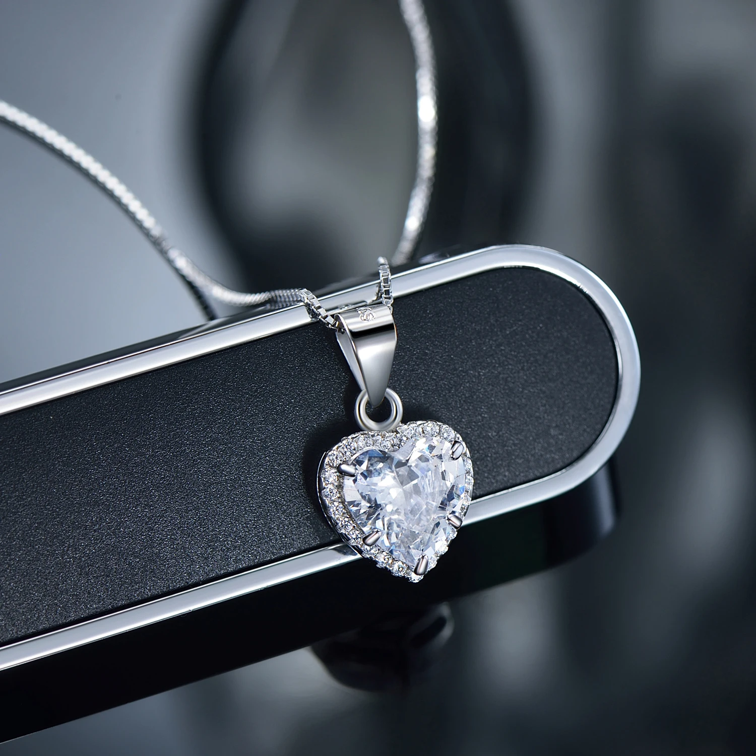Modian New Design Solid 925 Sterling Silver Sets Jewelry Ring Necklace Wedding Natural Crystal Pendant Fashion Chain For Women