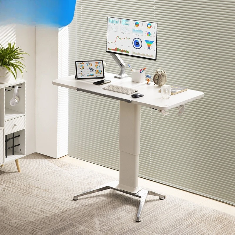 Lifting workbench Movable computer desk Pneumatic desk Flippable drawing desktop Home study desk
