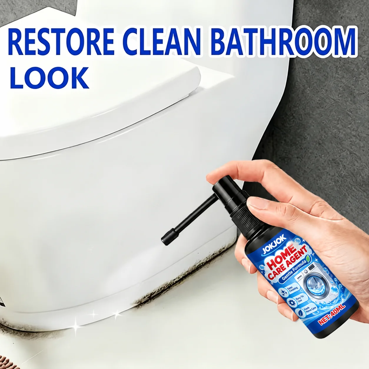 JOKJOK Bathroom Cleaner Tile Grout Shower Seal Sink Edge Stain Remover Gentle Formula Easy Home Cleaning Care