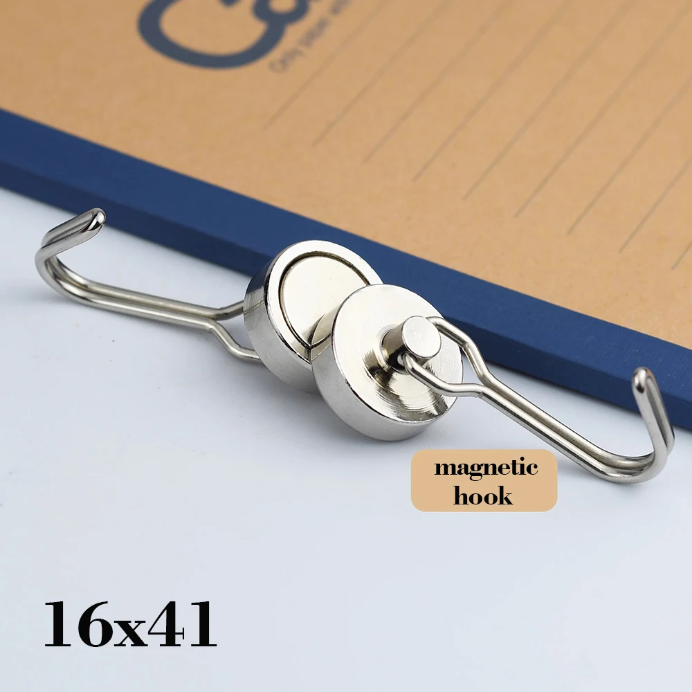 

4~30pcs Magnetic Hooks Heavy Duty Strong Neodymium Magnets Hook Kitchen Refrigerator Swivel Multi-Purpos Key Holder Organization