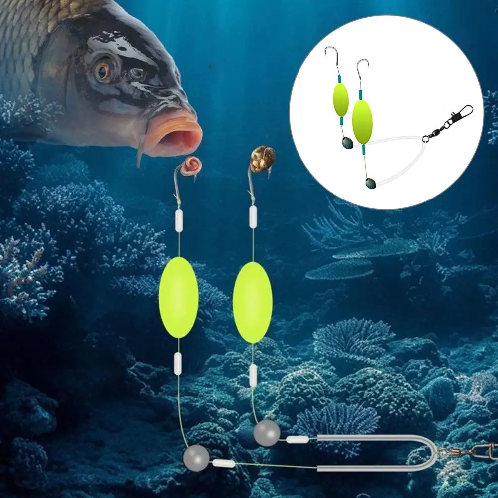 

Carp Fishing Rig with Double Hooks Reverse Bottom Line Offshore Surf Saltwater Fishing Rig with Space Bean Mini Fishing Rig