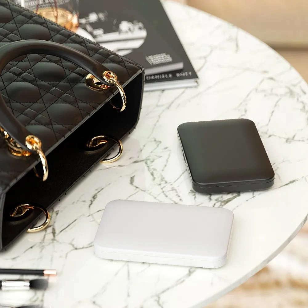 Mini miroir de maquillage pliant, loupe Portable, lumière LED, miroir de bureau, écran tactile, miroirs de vanité esthétiques à intensité variable