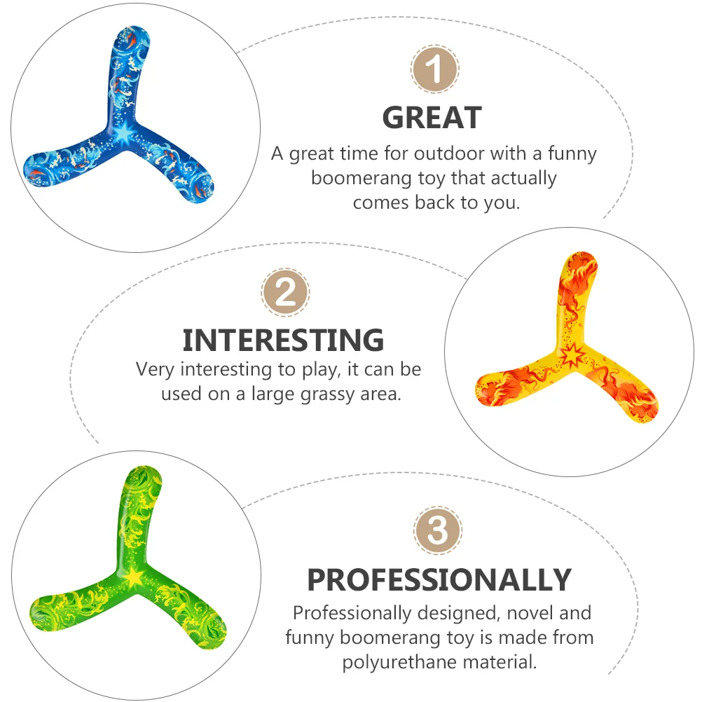 Boomerang ของเล่นกีฬากลางแจ้งเด็ก Boomerangs กลับเกม Flying Plaything ของเล่นสามเหลี่ยมนวนิยายนุ่มจับเด็กวัยหัดเดินง่าย