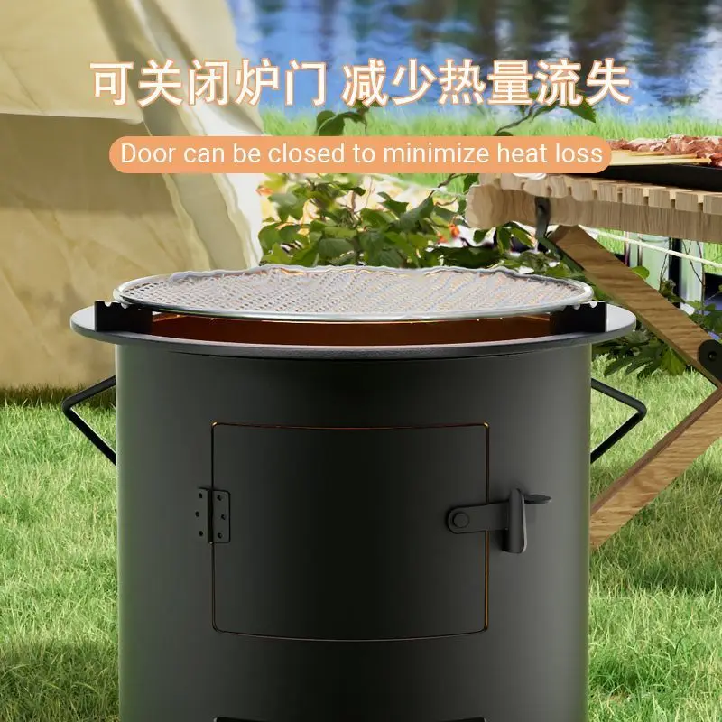 جديد محمول حول الشاي التدفئة الريفية شواء متعدد الوظائف الحطب حرق الفحم في الهواء الطلق