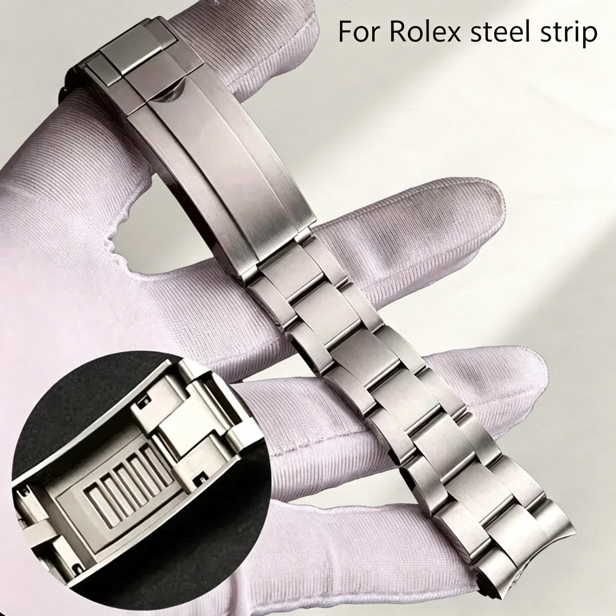 20mm 904L Watchbands For Rolex SUB LOG GMT DAYTONA Oyster Men Glide Lock Clasp Watch Strap Solid Stainless Steel Watch Bracelet