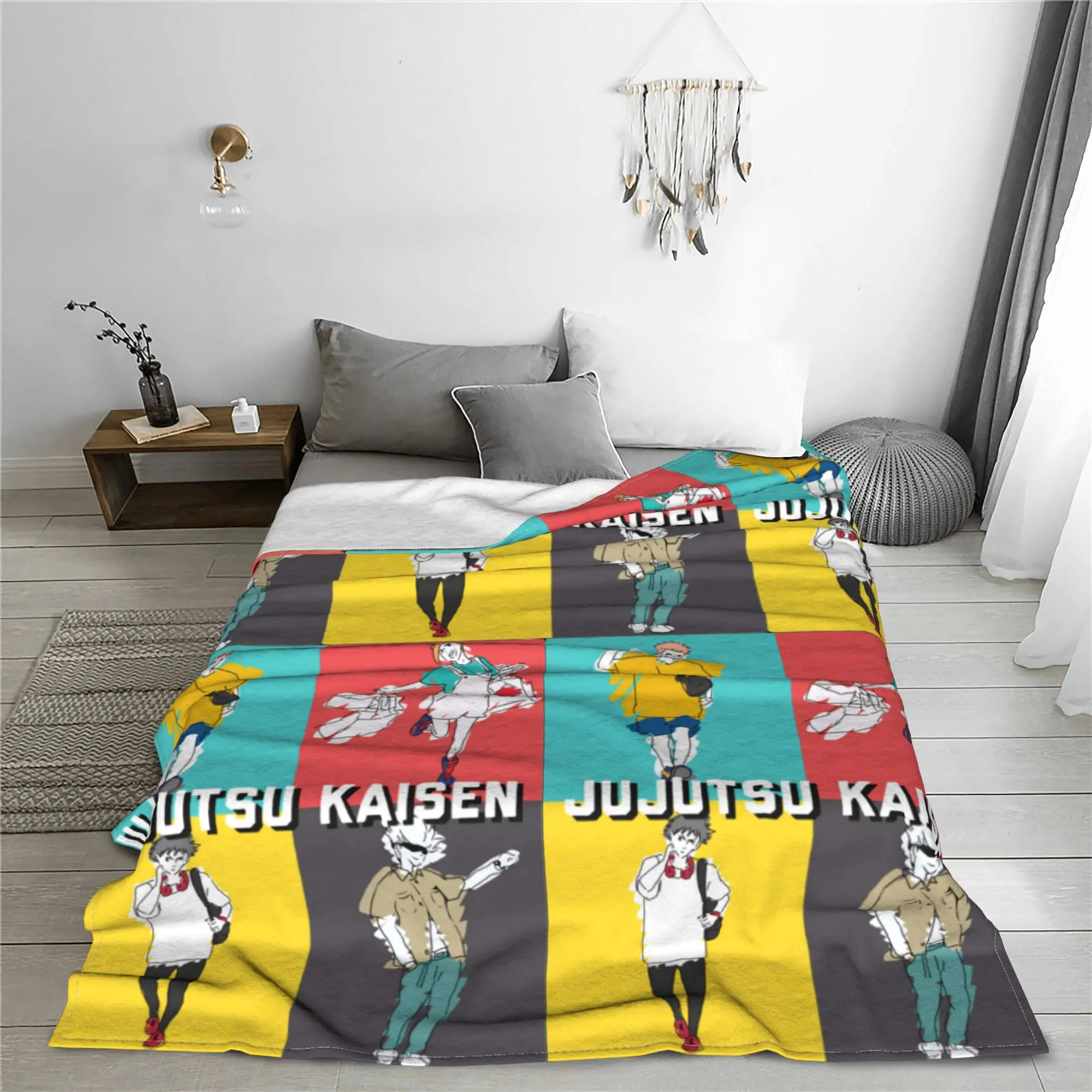 Jujutsu Kaisen Gojo Satoru Sukuna Blankets Fleece Autumn/Winter  Portable Ultra-Soft Throw Blankets Bedding Outdoor Rug Piece