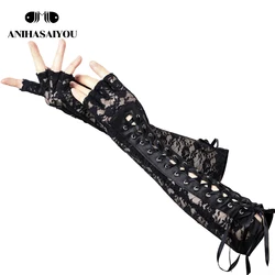 Fashion Sexy Lace Women's Long Gloves Temptation Bandage Fingerless Gloves Etiquette Prom Lace Gloves Nightclub Dress Up  - 1138