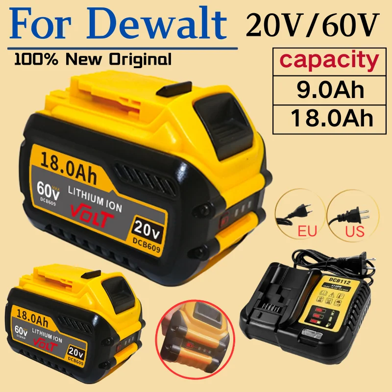 For DEWALT DCB609 60V 20V 9.0Ah MAX Gompatible DCB609 DCB547-XJ DCB200 DCB201 DCB609 DCB182,DCB204 for flexvolt 60v max Battery