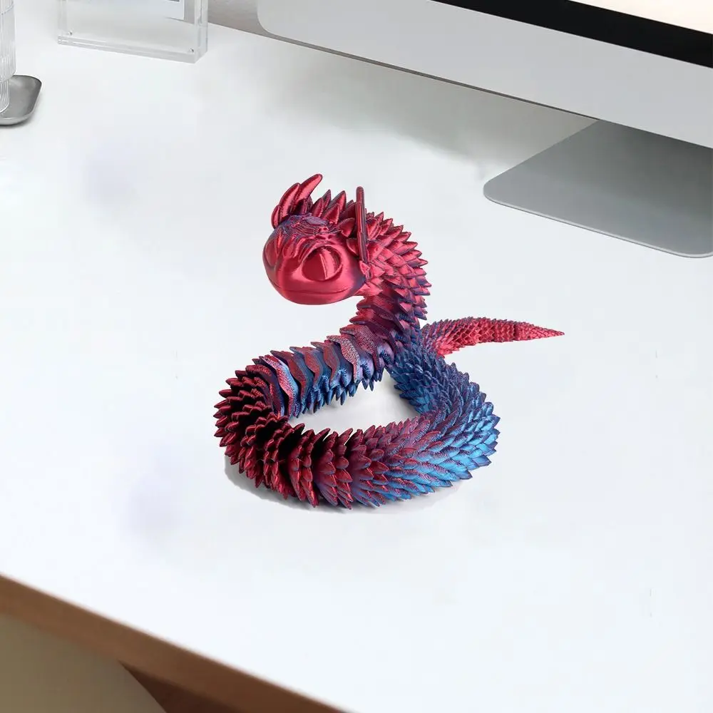 Printing Model 3D Printed Snake Rotatable Handmade Simulated Snake Ornament Realistic Animal Simulation Model Zodiac Snakes Year