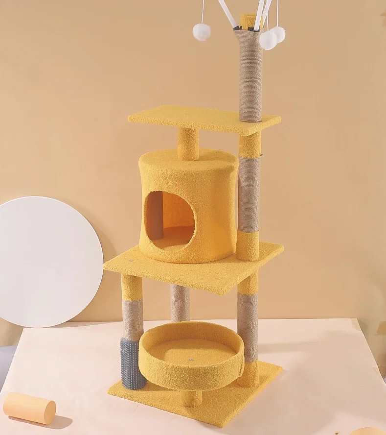 

Large Wooden Scratch Climbing Tower Fashion Diy Deluxe Cat Tree Tower Condo Play Pet Scratch Post Kitten Furniture