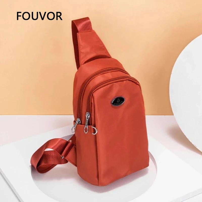 

FOUVOR Women's Chest Bag Lightweight Oxford Fabric Canvas Crossbody Bag Trendy Casual Shoulder Bag Fashion Small Bags 2786-16