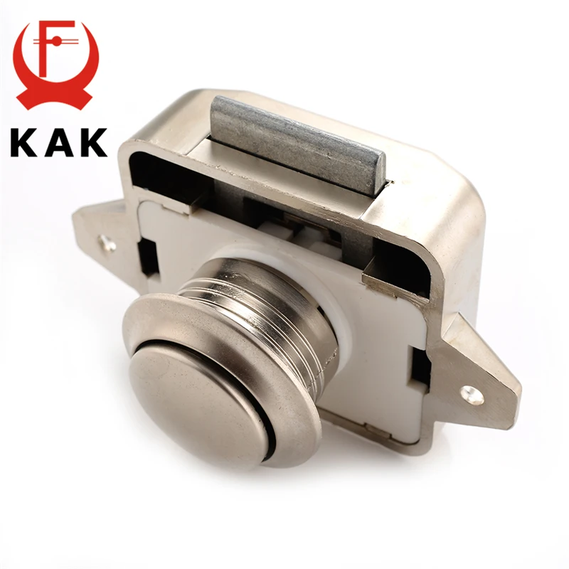 KAK Camper Car Push Lock Diameter 26mm RV Caravan Boat Motor Home Cabinet Drawer Latch Button Locks For Furniture Hardware