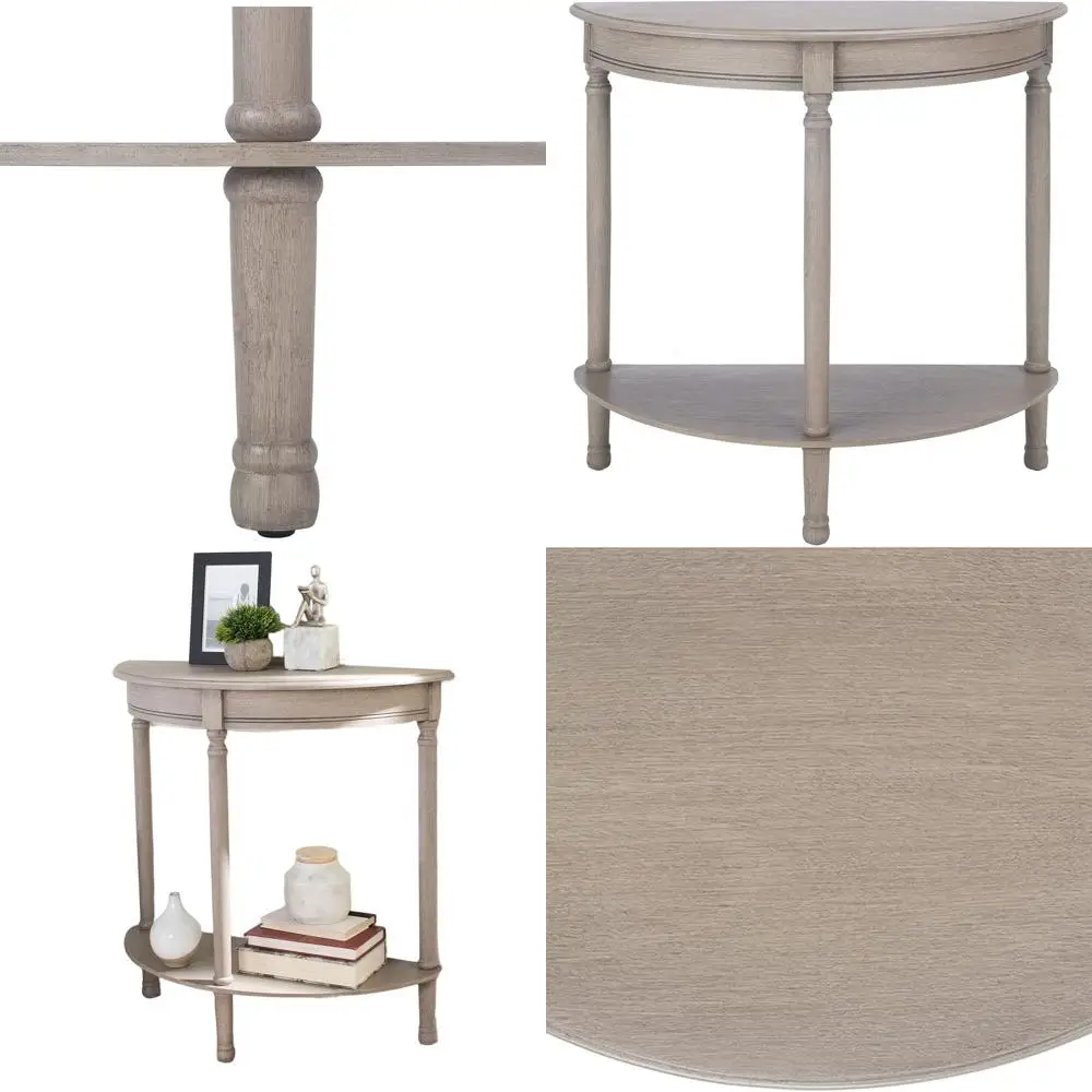 

Mid-Century Modern Tinsley Grey Half-Moon Console Table