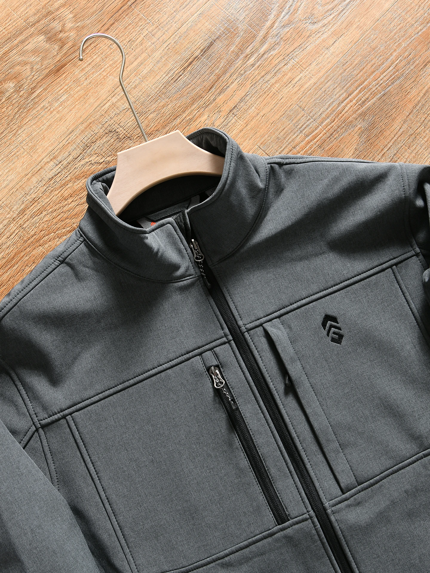 Men's Fleece Lined Stand Collar Soft  Jacket Outdoor Autumn Winter Warmth Functionality Polyester Nylon Composite Fiber