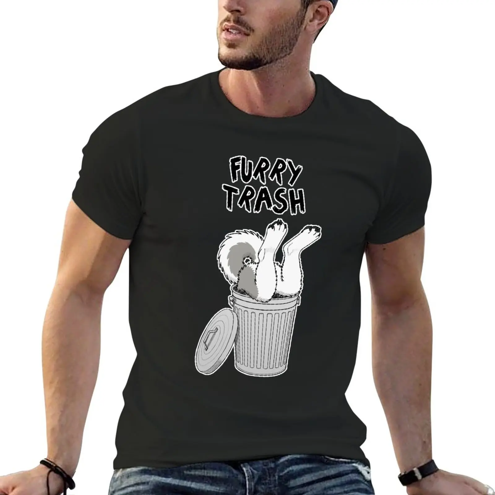 Furry Trash - Gray Husky/Malamute T-Shirt funny t shirts animal print shirt for boys Men's cotton t-shirt