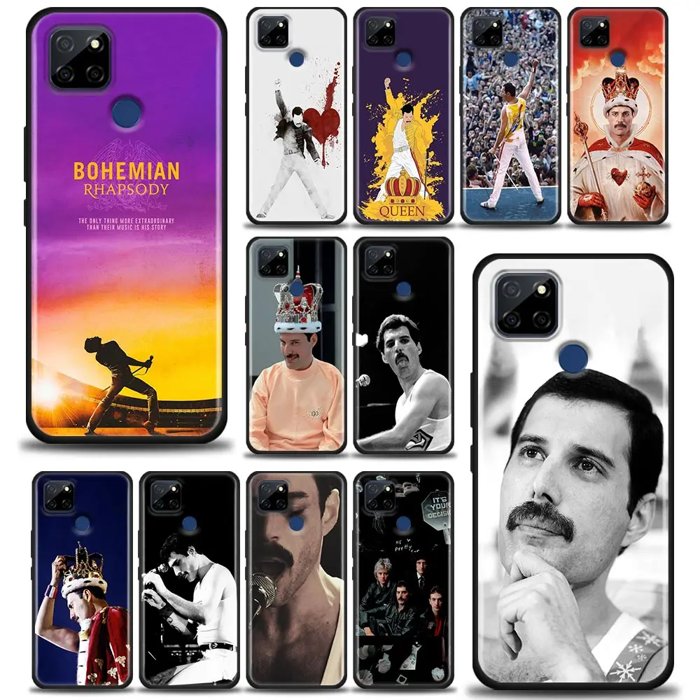 Queen Freddie Mercury Phone Case for Realme C35 C20 C25 C21 C12 C11 C2 Oppo A53 A74 A16 A15 A9 A54 A95 A93 A31 A52 A5s Soft Case