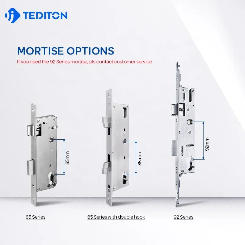 European 92 Mortise Digital Electronic Ttlock Tuya Smart Locks Fingerprint Aluminum Steel Double Side Sliding Glass Door Lock