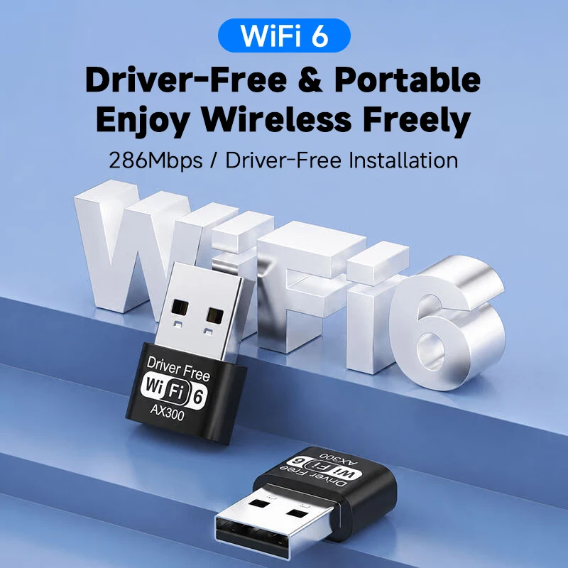 COMFAST CF-943F V2 WiFi6 USB Adapter AX900 Dual Band 2.4G/5G Driver-Free Wireless Network Card for Win 7/10/11 Desktop Laptop
