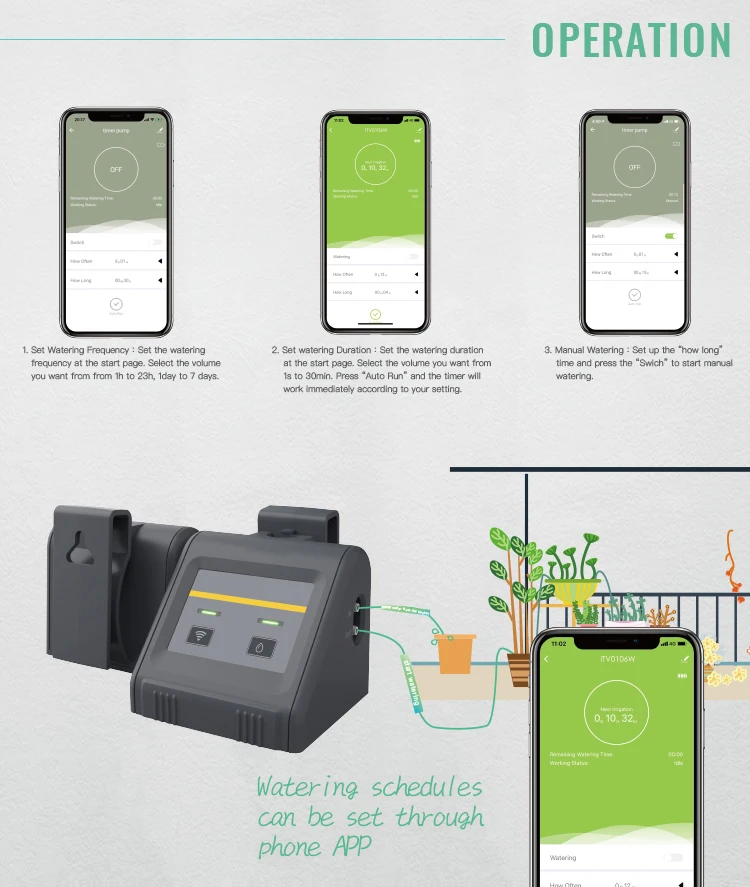 Imagem -05 - Tuya Plantas de Interior Rega Bomba Tubo Kit Wi-fi Controle Remoto Inteligente Temporizador Automático Controlador Jardim ao ar Livre Sistema de Irrigação