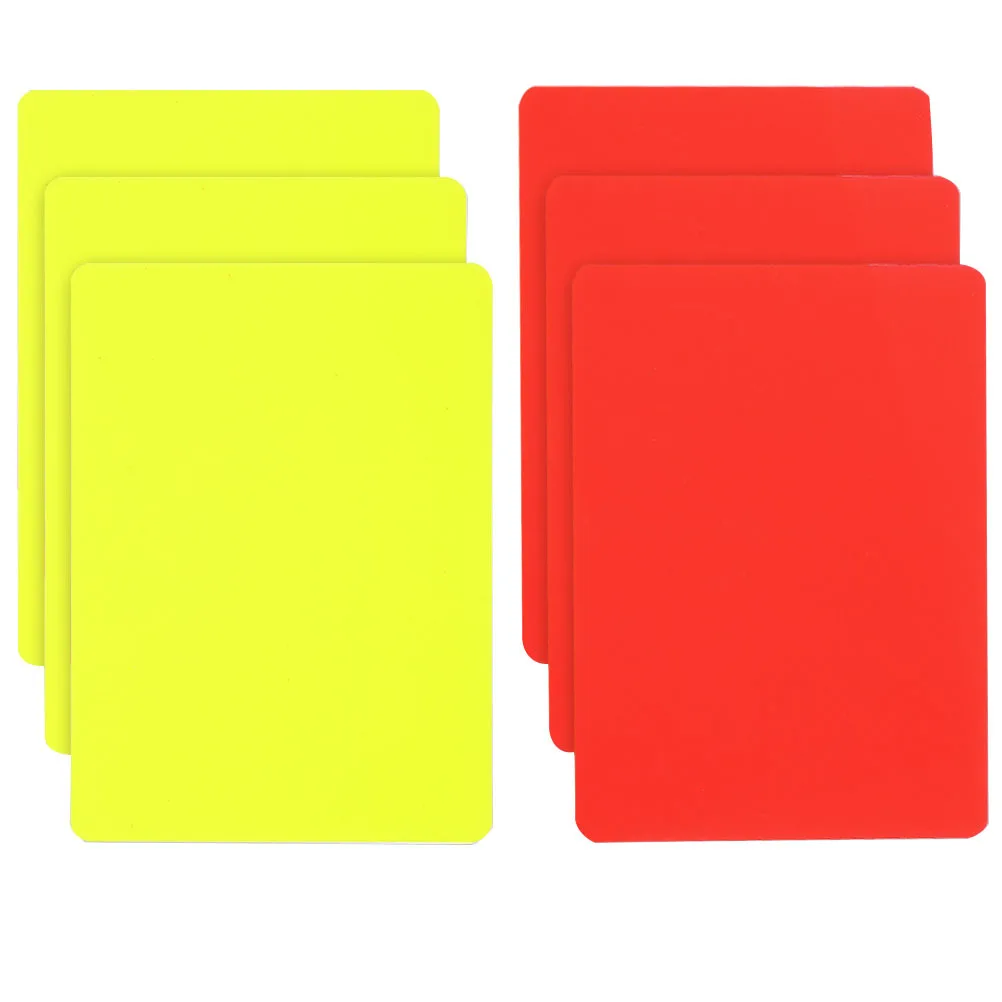 

6Pcs Red Yellow Cards Referee Set Durable PVC Material Football Basketball Match Standard Size Portable Soccer Referee Tool