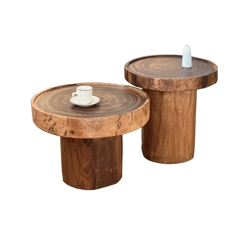 Wabi-Sabi Style Solid Paulownia Wood Eco-Friendly Durable Modern Coffee Table for Home Furniture Living Room
