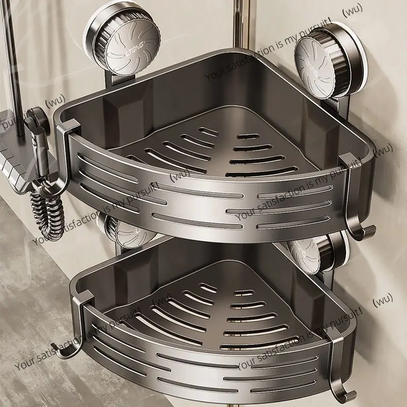 

Угловая полка на присоске для ванной комнаты без перфорации, настенное подвесное хранилище