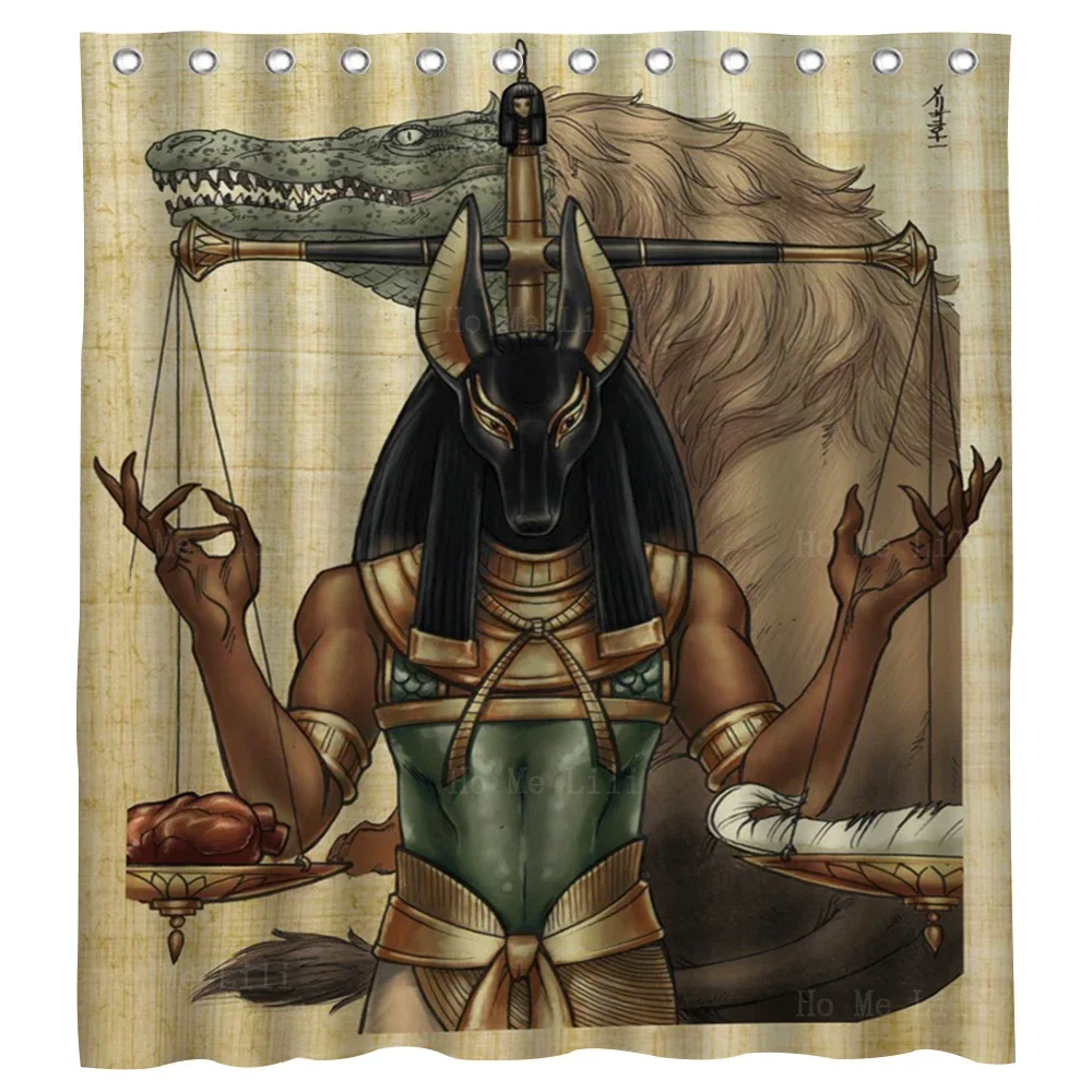 Scales Of Justice Ancient Egypt God Of Death Anubis Pet Magic Black Cat Witch Mandala Shower Curtain By Ho Me Lili For Bath Deco