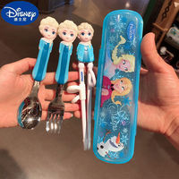 Disney Frozen Baby Chopsticks Stitch Anime kids Exercise Chopsticks Spoon Fork Set Mickey Minnie Figure Chopsticks Spoon Cutlery
