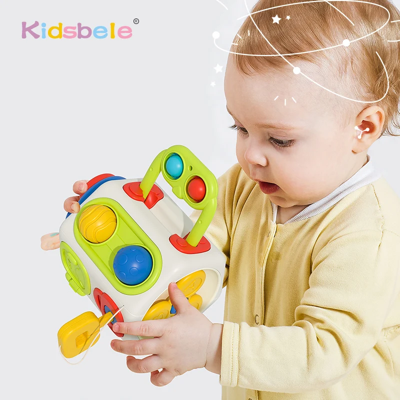 Sensory Busy Cube Toy Montessori Activities Busy Board For Infant Boys Girls Fidget Educational Learning Fine Skill Toys Gifts