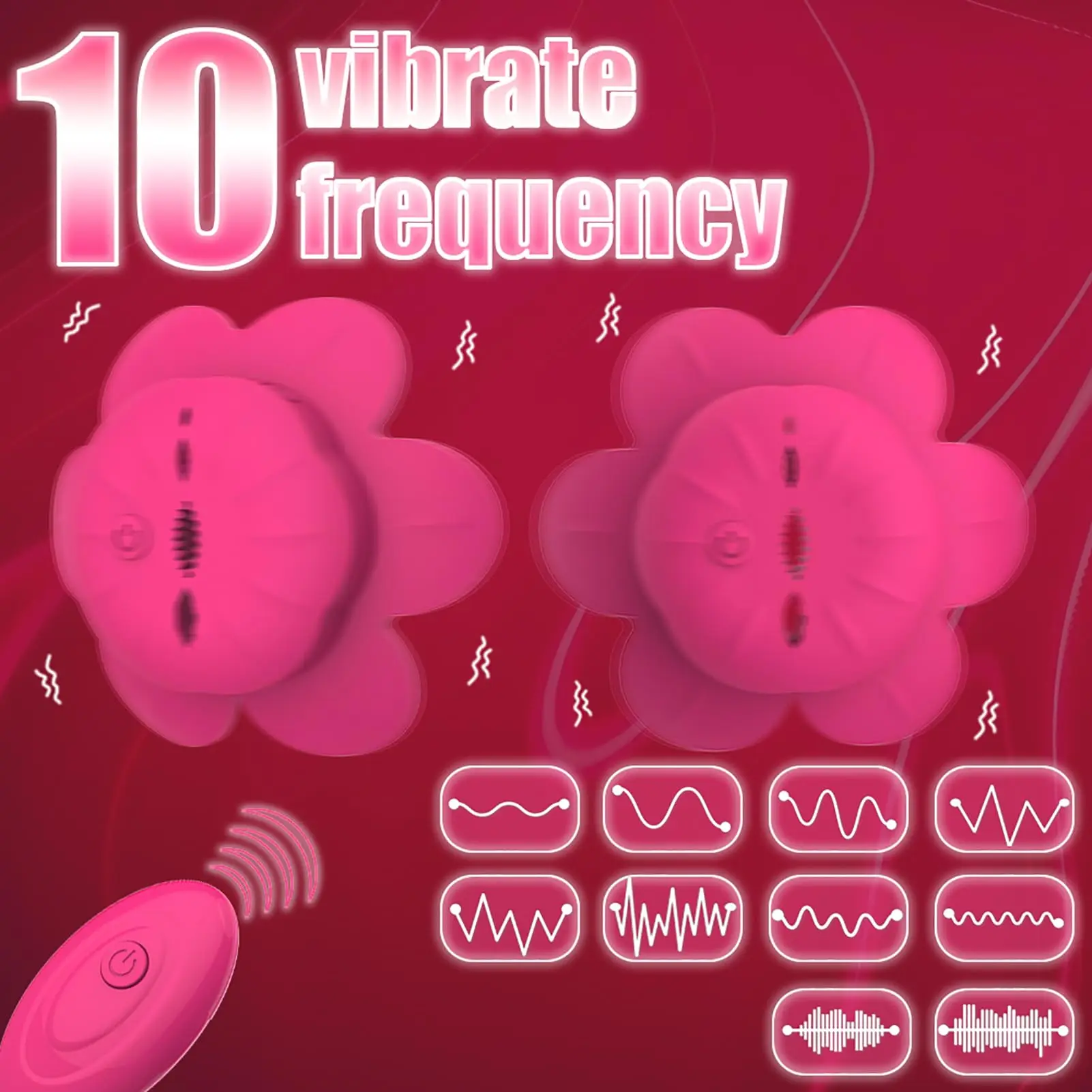 Rose Nipple Clamps Vibrator Female Wearable Adjustable Remote Control Nipples Stimulator BDSM Sex Pleasure Adult Toys for Women - Image 2