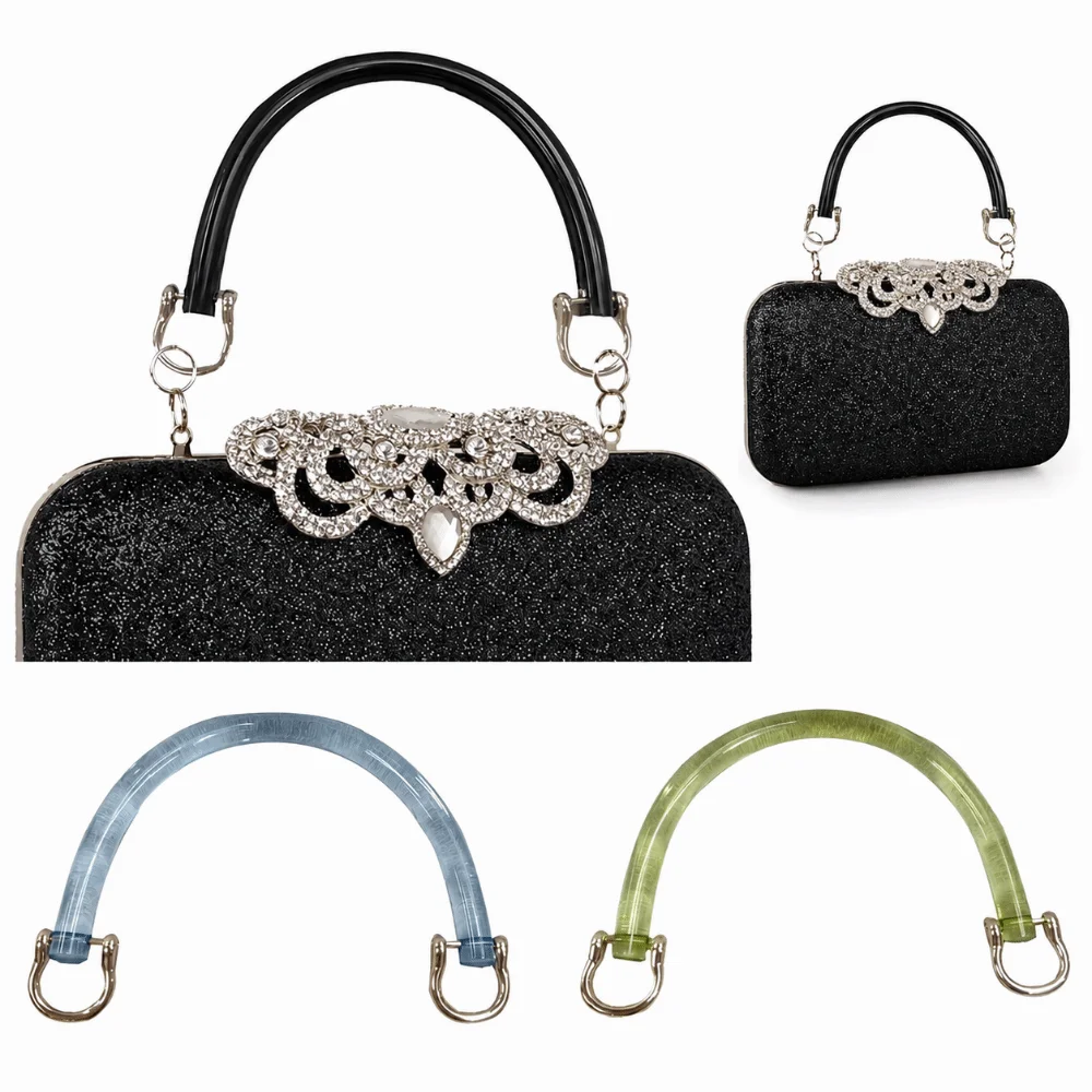 Practical Transparent Bag Handle Acrylic U-Shaped Woven Bag Handle DIY Replace Parts with D Buckle Bag Accessories