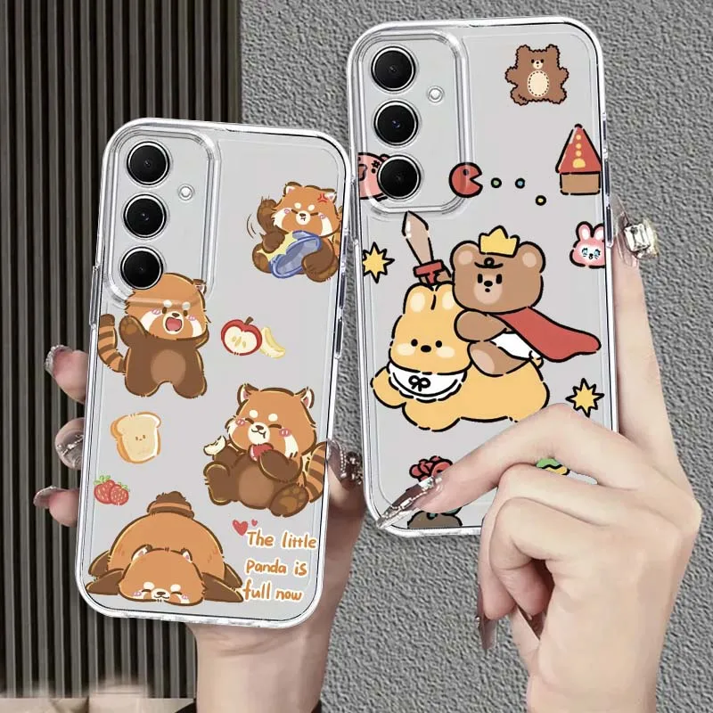 

Cat Cute Dog Cartoon For Samsung Galaxy S26 S25 S24 S23 S22 S21 S20 S10 Lite FE Edge TPU 5G Transparent Phone Case