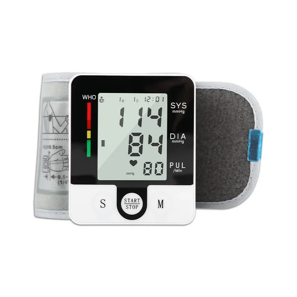 

LCD Blood Pressure Monitor Digital Wrist Sphygmomanometer Blood Pressure Meter Monitor Heart Rate Pulse Tonometer Medical Device