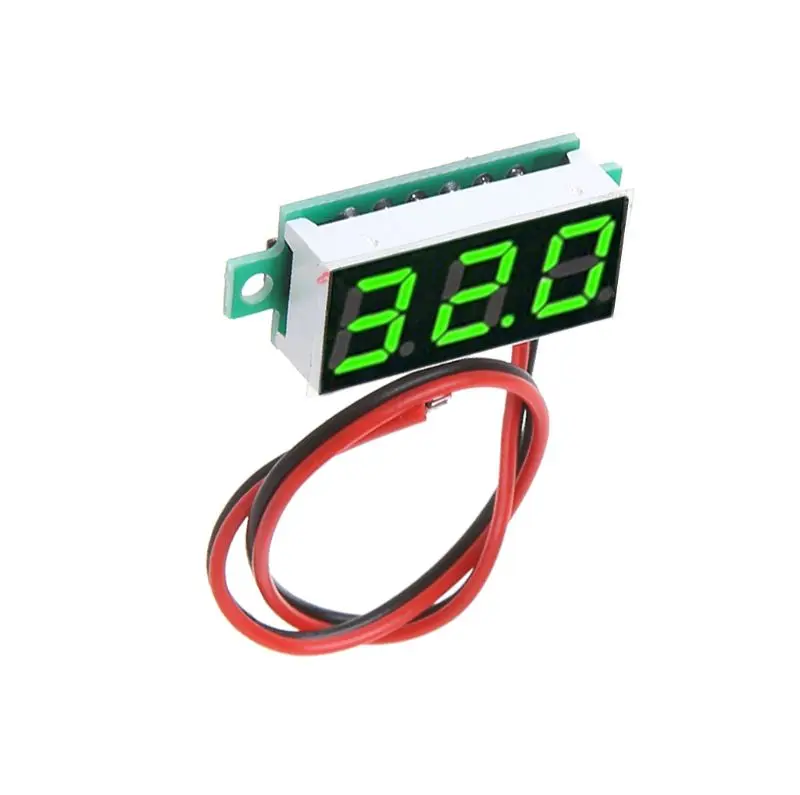 Mini Digital Voltmeter Mini 0.28-inch Two-Wire for DC 2.5~30V Gauge Tester LED Display Reverse for Protection Fu