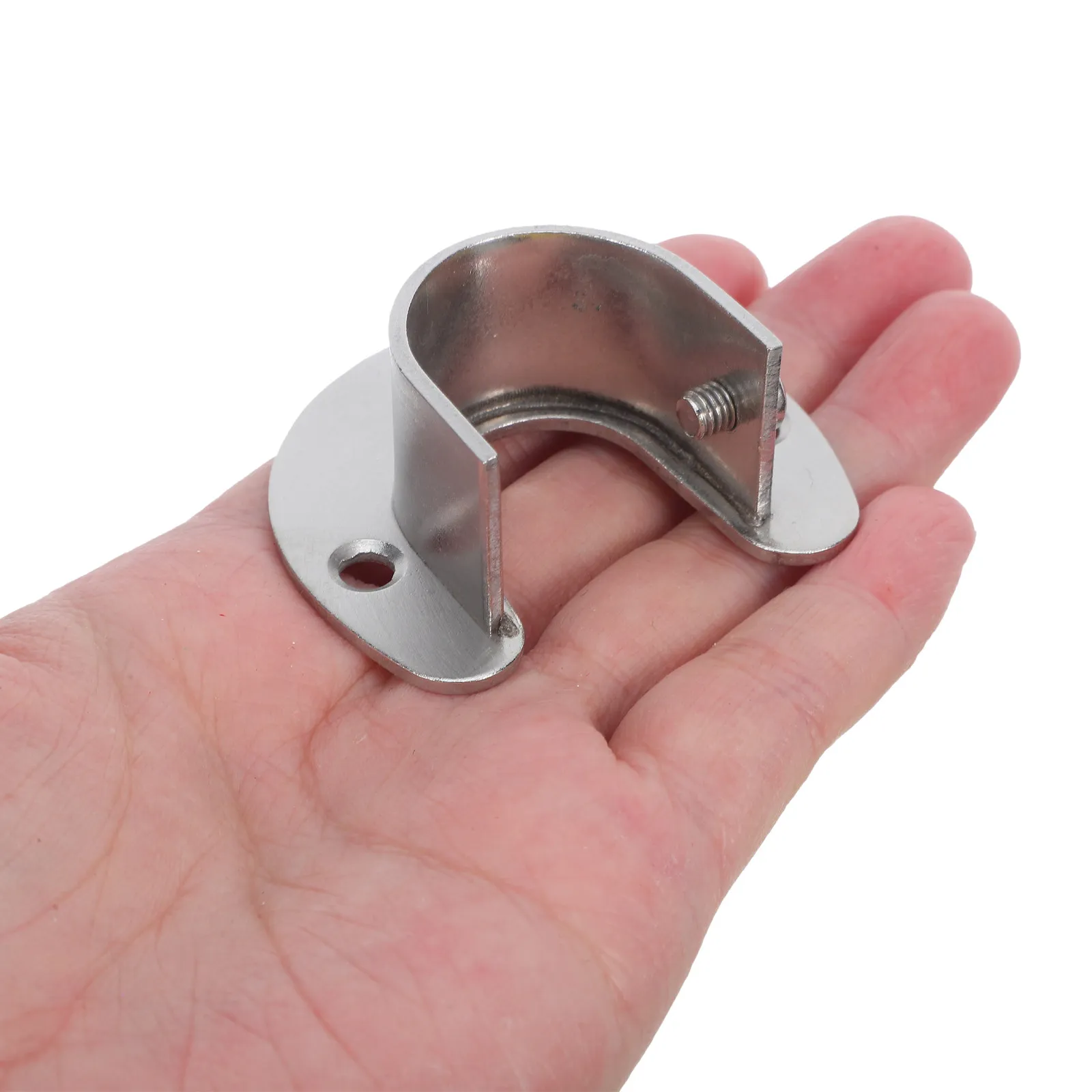 6Pcs Stainless Steel U-Shaped Closet Rod Holder Brackets 1.06'' Diameter Heavy Duty Clothes Rail Supports Wardrobe Laundry Room