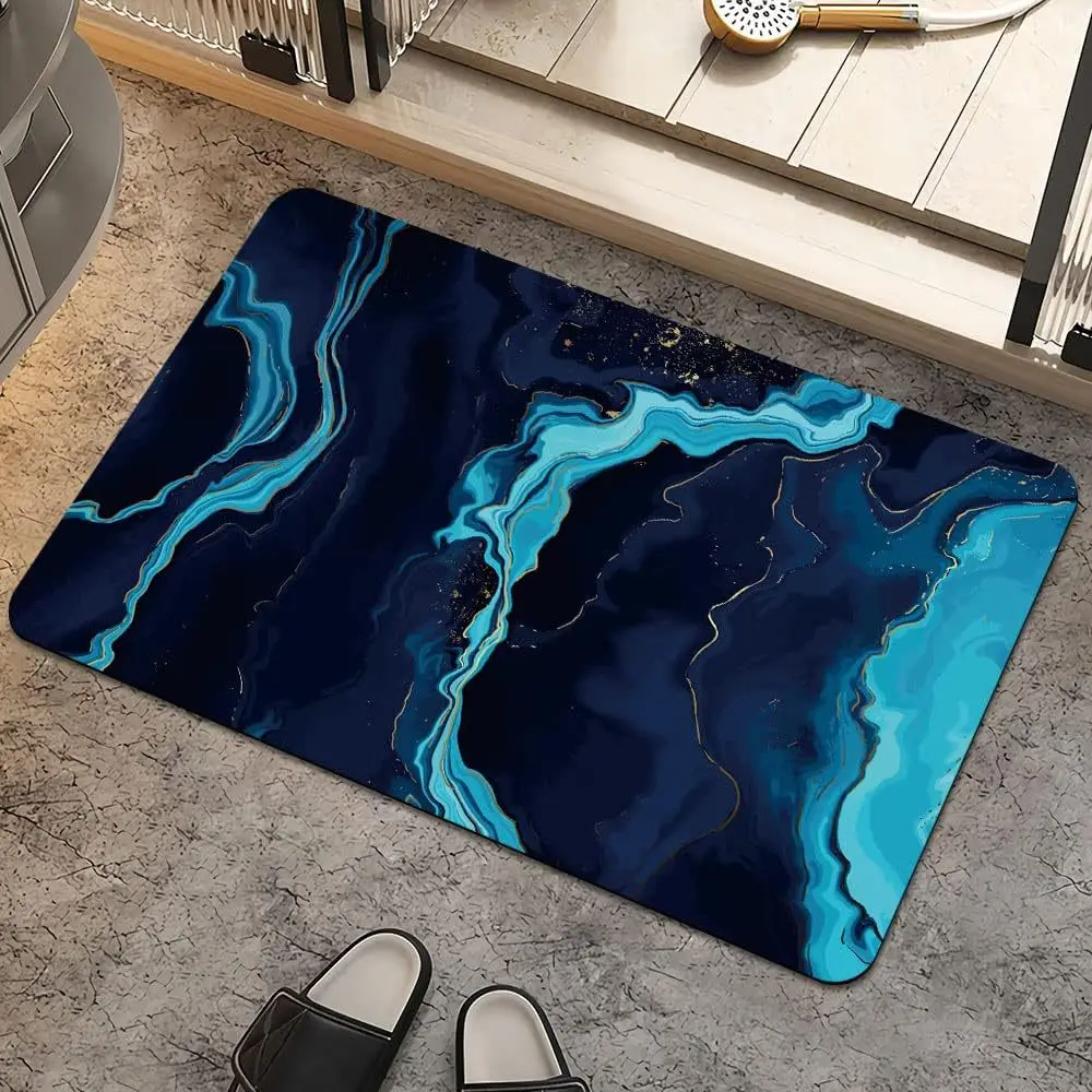 VIKAMA Marble Diatomite Bathroom Floor Mat - Durable And Dust-Resistant Floor For The Bathroom, Suitable For Home Decoration.
