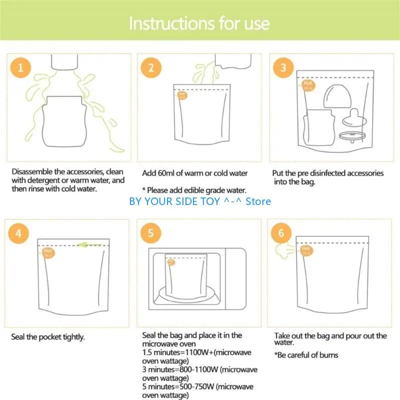 10 пакетов для стерилизации бутылочек
