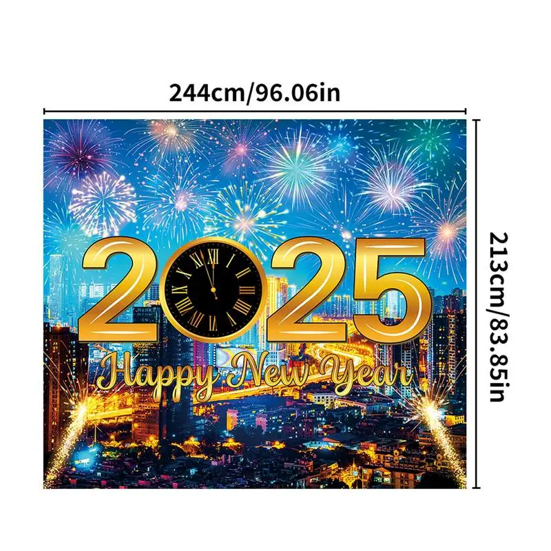 Happy New Year Backdrops For Christmas Photography Decor Background Fireworks Celebrate Party Family Poster Photo Studio 2025