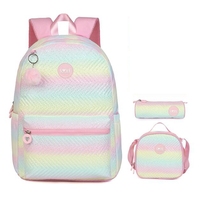 School Laptop Backpacks 15.6 Inch 3 PCS Backpack for Girls School Bag with Lunch Box Pencil Pouch Set for Student Schoolbags
