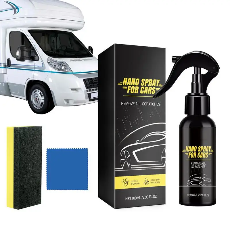 

Automotive Coating Spray Quick Coating Agent High Protection Nano Cleaner Car Paint Care 100ml Sponge & Towel Included